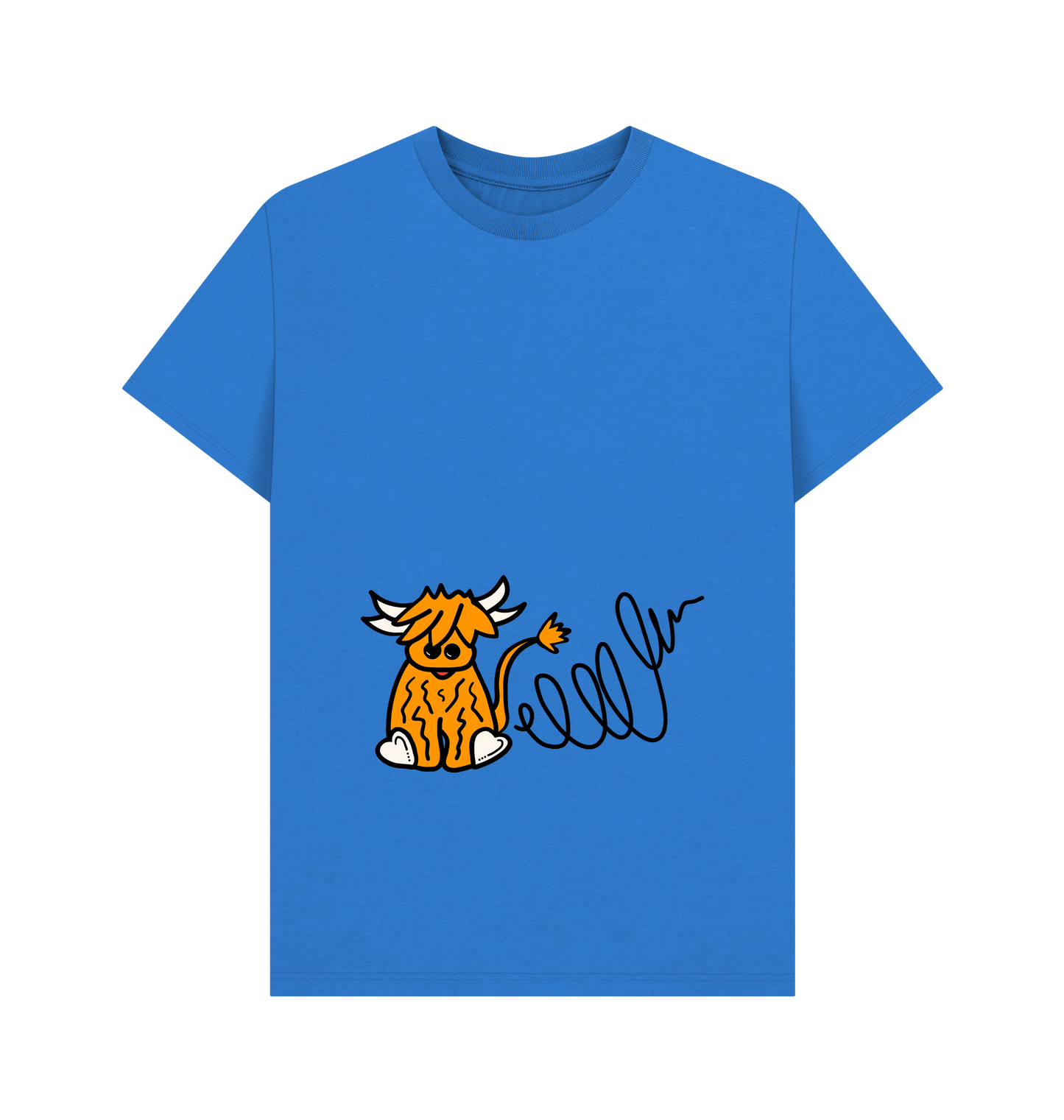 Bright Blue Printed T-shirt Front