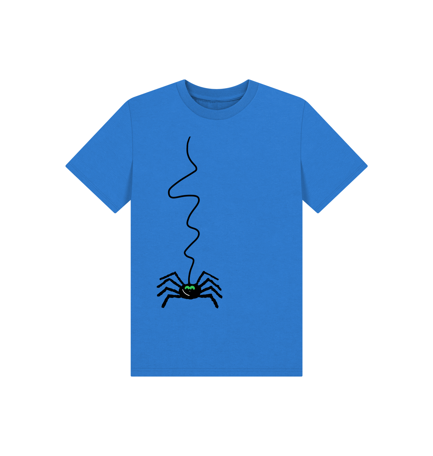 Bright Blue Printed Kids T-Shirt Front