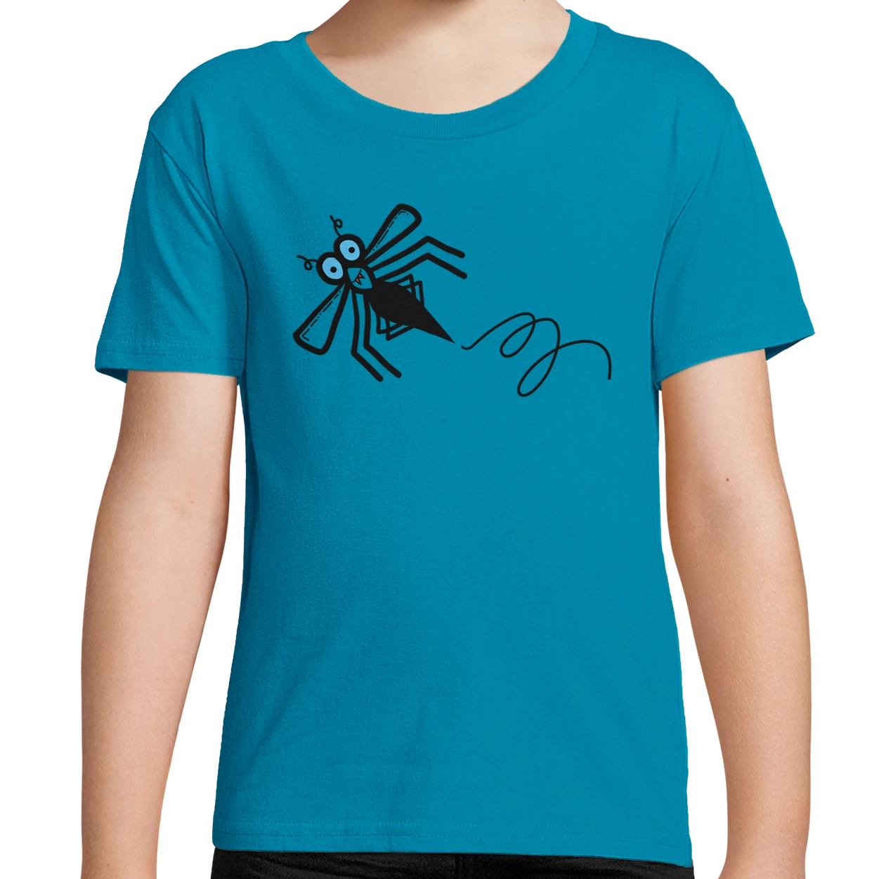 Blue Organic Midgie Kids T-Shirt UK | Hand-drawn in Scotland