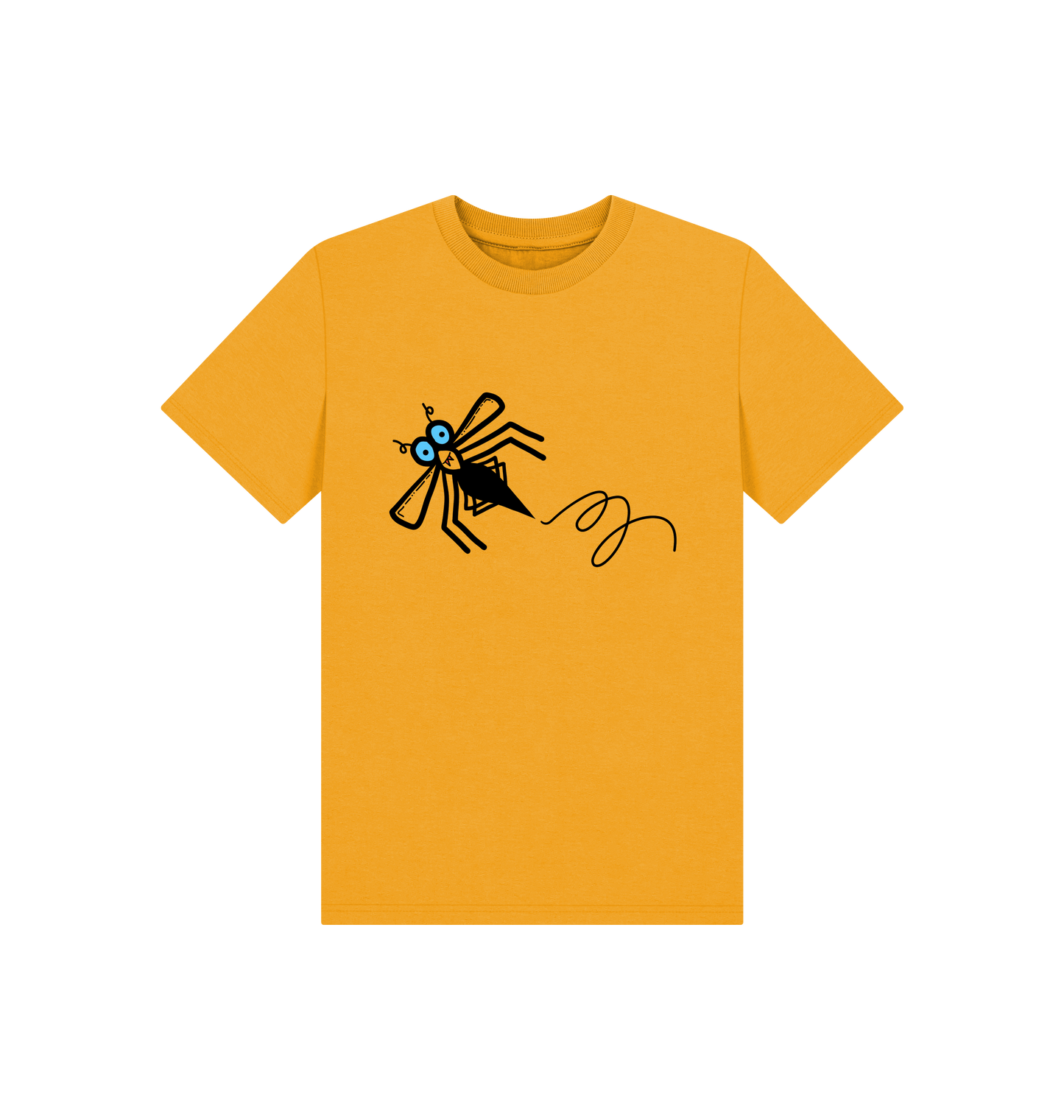 Mustard Printed Kids T-Shirt Front
