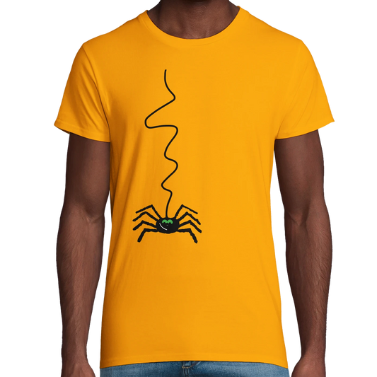 Yellow Organic Spider Adult T-Shirt UK | Hand-Drawn in Scotland
