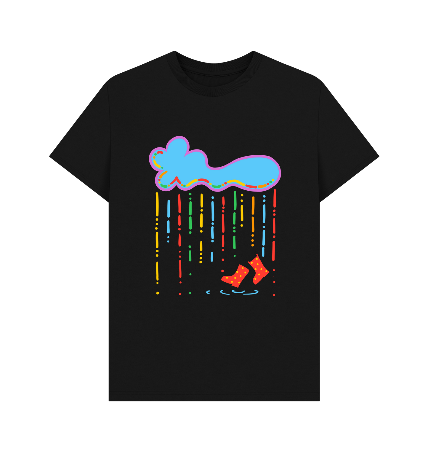 Black Printed T-shirt Front