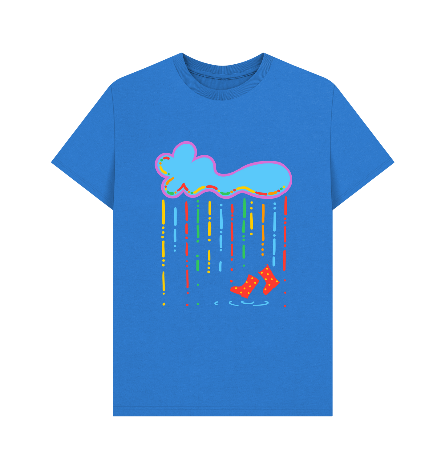 Bright Blue Printed T-shirt Front