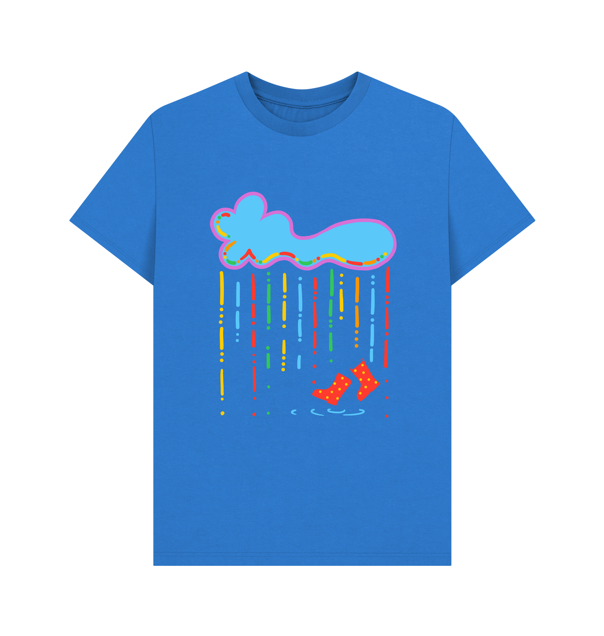 Bright Blue Printed T-shirt Front